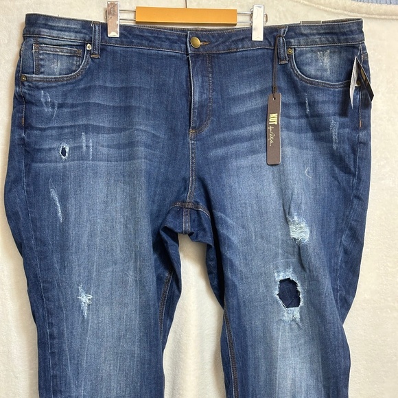 Kut From The Cloth Women's Jeans 24W Blue Adele Slouchy Boyfriend Distressed - Picture 3 of 10